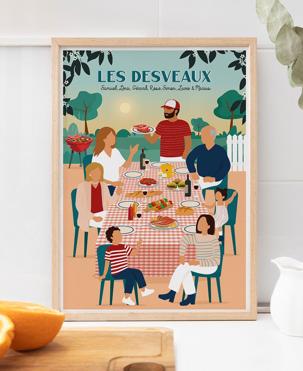 Affiche Famille à table | Monsieur TSHIRT