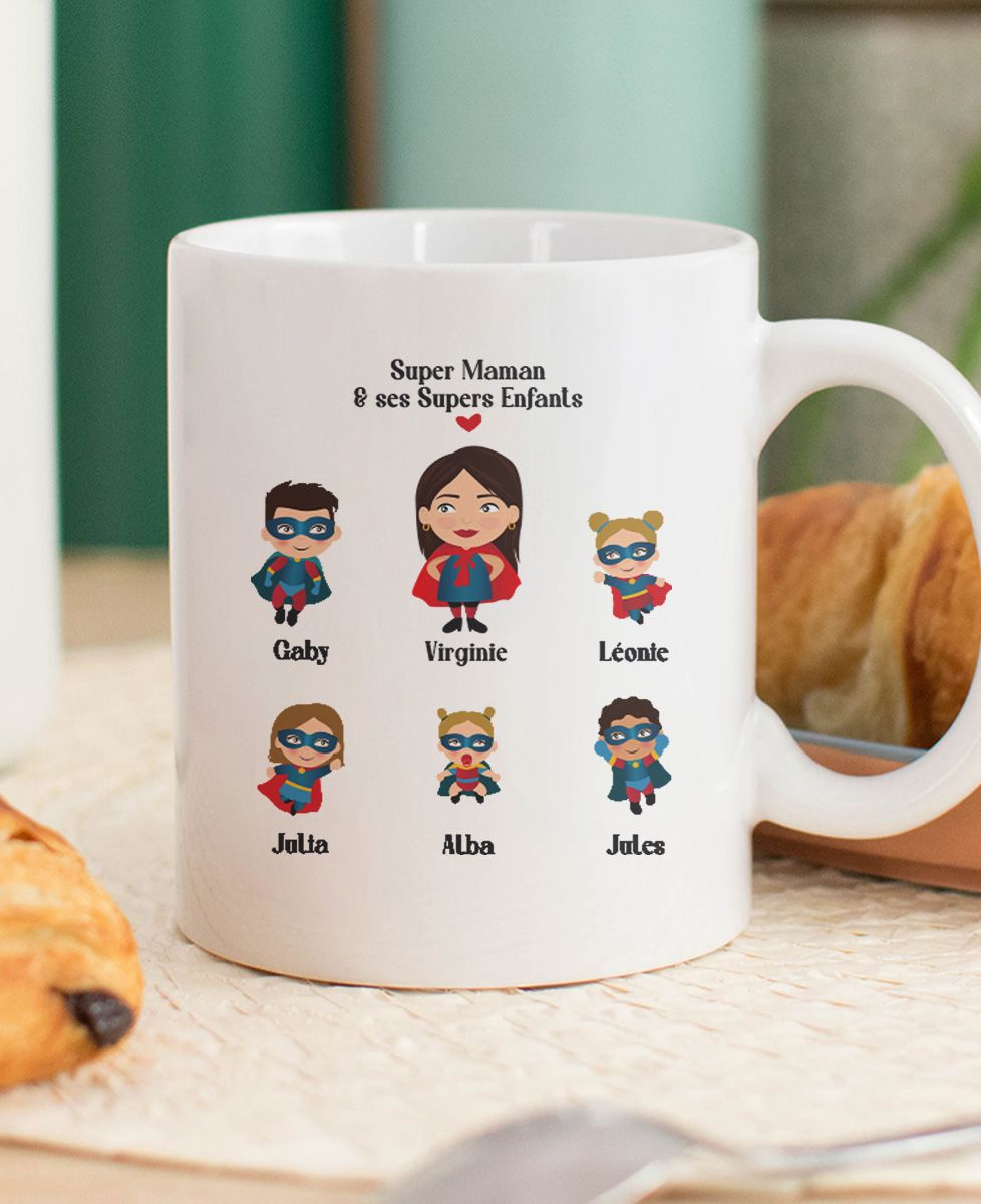 Mug Super Maman et ses Super Enfants | Monsieur TSHIRT