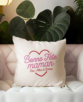 Coussin Bonne fête Maman personnalisé - Cadeaux Maman