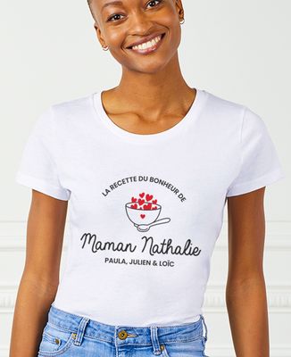 T-shirt femme La recette du bonheur de Maman - Cadeaux Maman