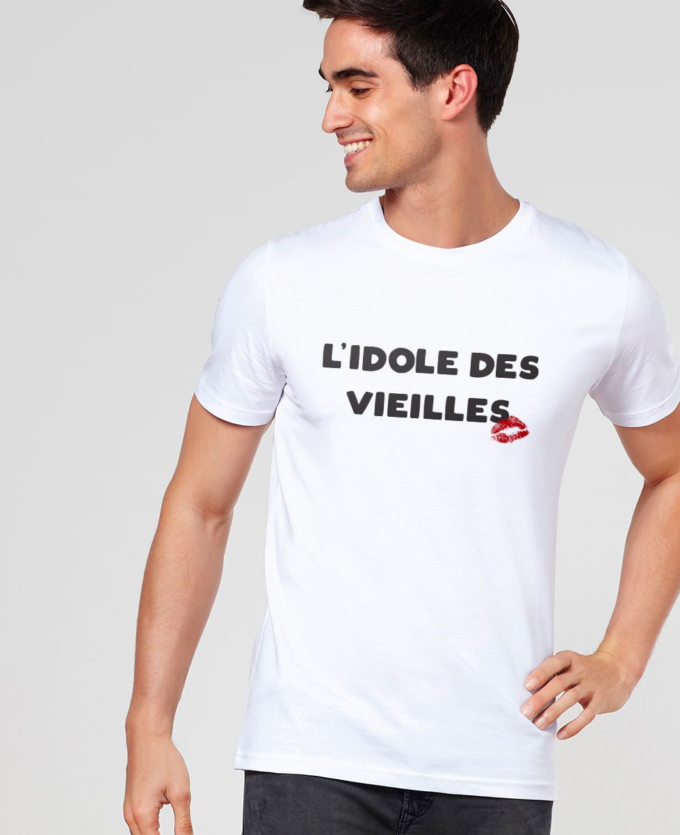 T-shirt homme L'idole des vieilles - Cadeaux Papy