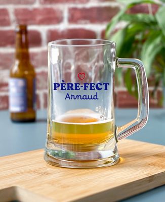 Chope de bière Père-fect et prénom personnalisé - Cadeaux Papa, Apéro