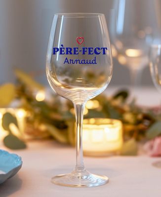 Verre à Vin Mr. Wonderful - Papa Tu Es Un Grand Cru - 47 Cl - Message Touchant Pour Papa