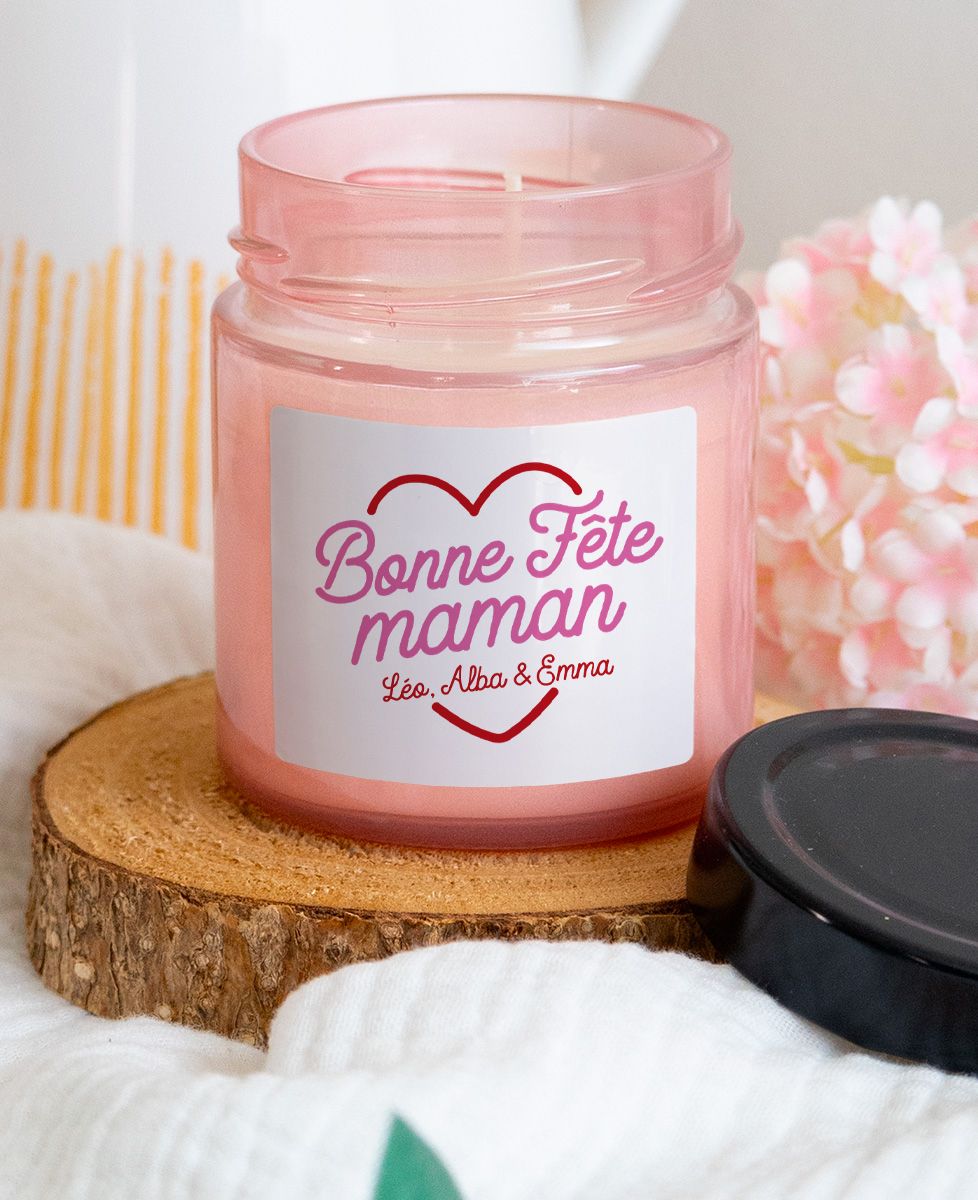 Idee Cadeau Fete des Meres Bougie Parfumées pot, Personnalisé 18 OZ