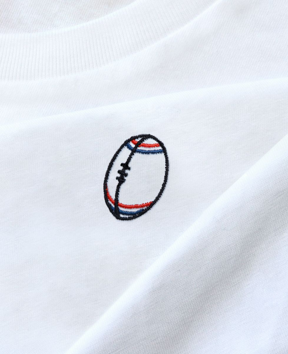 T-shirt homme Ballon de rugby (brodé) - Sport, Rugby