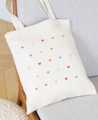 Multicolored hearts (embroidered)