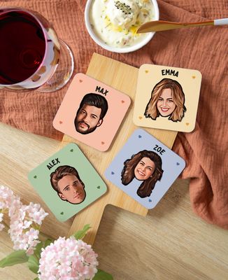 4 personalized faces and names