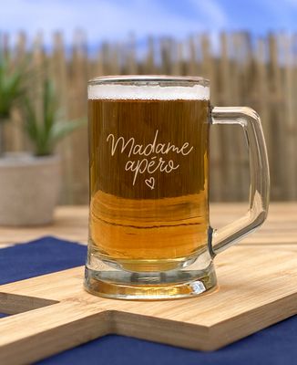 Chope à Bière Personnalisée Prénom Mélanie Avec Panda - Verre Pint 470ml, Lavable Micro-ondes