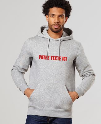 Hoodie homme Message personnalisé effet velours
