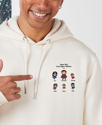 Men's hoodie Super Dad and his Super Kids - Gifts for Dad