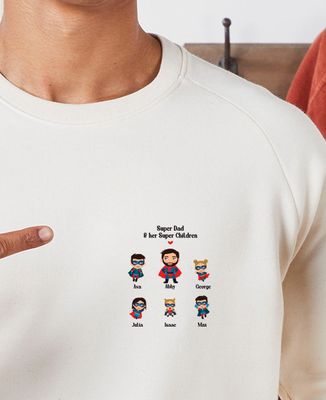 Men's sweatshirt Super Dad and his Super Kids - Gifts for Dad