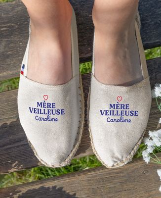 Espadrille Mère-veilleuse et prénom personnalisé - Cadeaux Maman