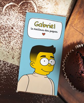 Tablette de chocolat Personnage cartoon personnalisé - Cadeaux Papa, Cadeaux Maman