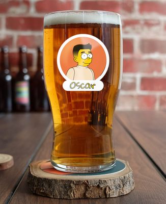 Verre à bière Personnage cartoon personnalisé - Cadeaux Papa, Cadeaux Maman, Apéro, Mariage