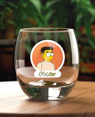 Vaso de whisky Personaje de dibujos animados personalizado - Regalos para papá, Regalos para mamá, Aperitivo, Boda
