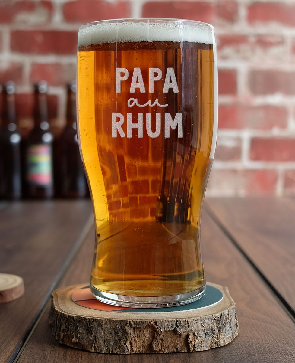 Verre à bière Papa au rhum (gravé) - Apéro, Mariage