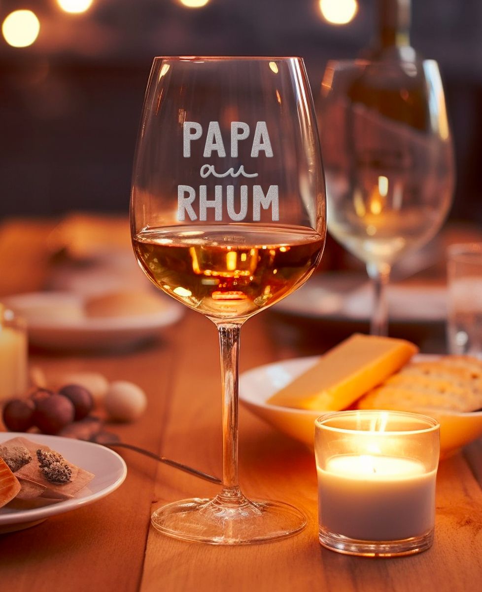 Verre à vin Papa au rhum (gravé) - Apéro, Mariage