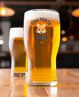Verre à bière Texte et picto imprimé personnalisé - Apéro, Mariage