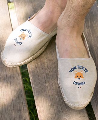 Espadrille Texte et picto imprimé personnalisé