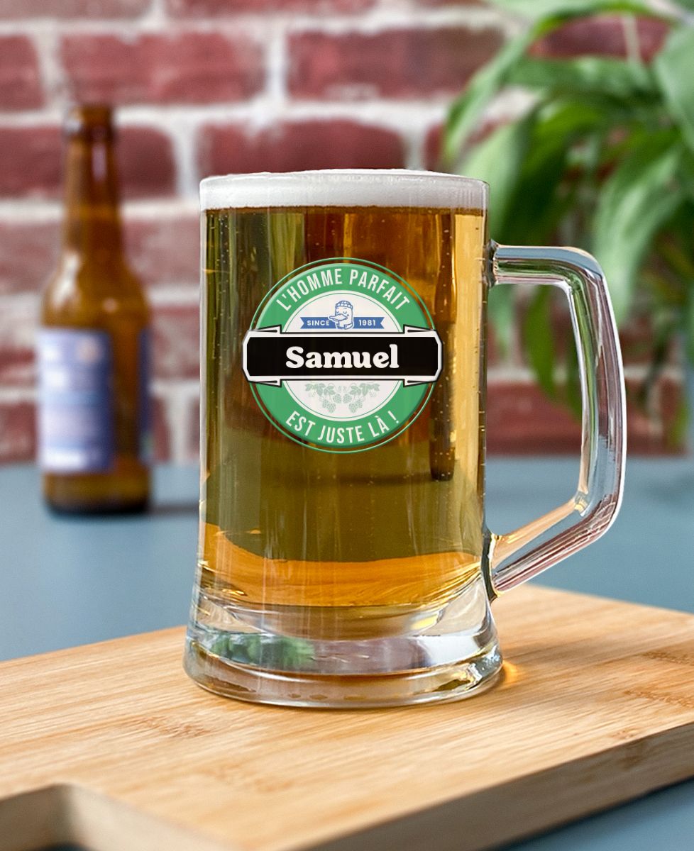 Cadeau Original Bière Chope De Bière Personnalisable Monsieur TSHIRT - Gravure Texte Ou Nom | Verre 39,5cl, Lavable Lave-Vaisselle Chope Cadeau Anniversaire Cadeau Original Bière Chope De Bière Personnalisable Monsieur TSHIRT - Gravure Texte Ou Nom | Verre 39,5cl, Lavable Lave-Vaisselle Chope Cadeau Anniversaire