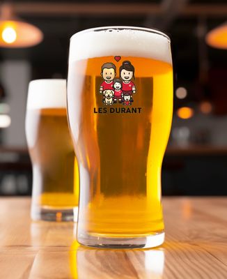 Verre à bière Famille figurine football Suisse - Sport, Apéro, Football, Mariage
