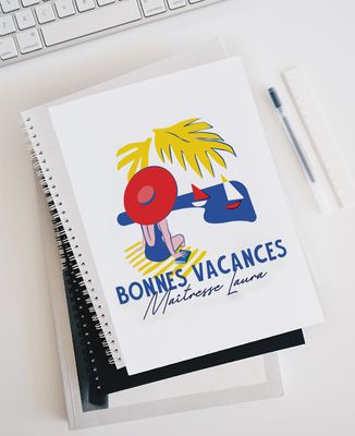 Carnets Bonnes vacances maîtresse personnalisé