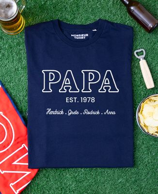 Heren-T-shirt Vader en voornamen van de kinderen - Geschenken voor papa