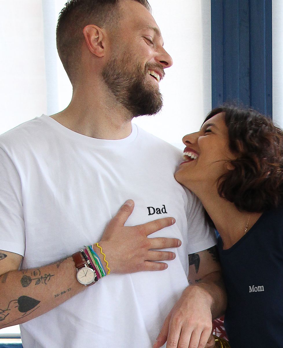 Camiseta para hombre Papá (bordado) - Regalos para papá, Regalos para mamá, Regalos para parejas