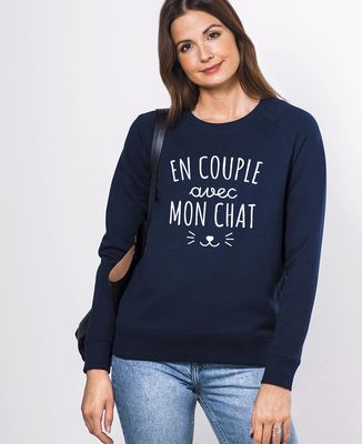 Sweatshirt femme En couple avec mon chat