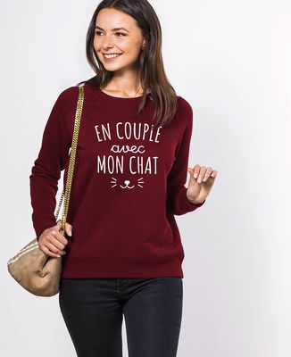 Sweatshirt femme En couple avec mon chat