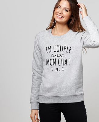 Sweatshirt femme En couple avec mon chat