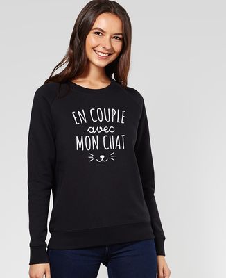 Sweatshirt femme En couple avec mon chat