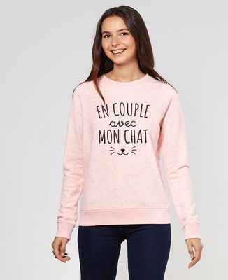 Sweatshirt femme En couple avec mon chat