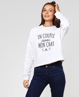 Sweatshirt femme En couple avec mon chat