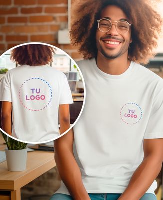 Camiseta para hombre Corazón personalizado y logotipo en la espalda