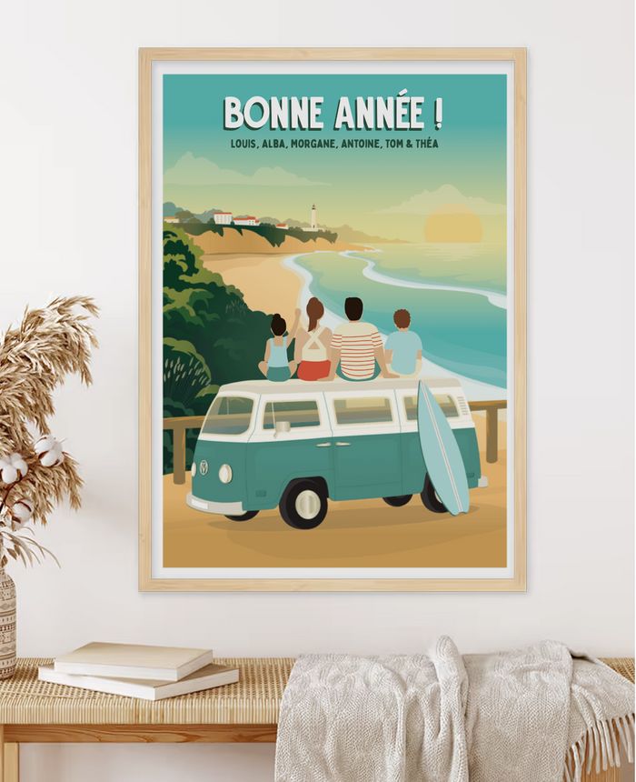 Affiche personnalisée Famille en Van