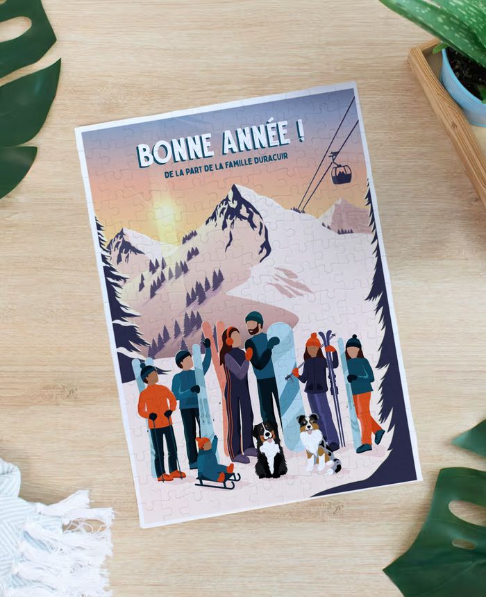 Puzzle Famille à la montagne personnalisé
