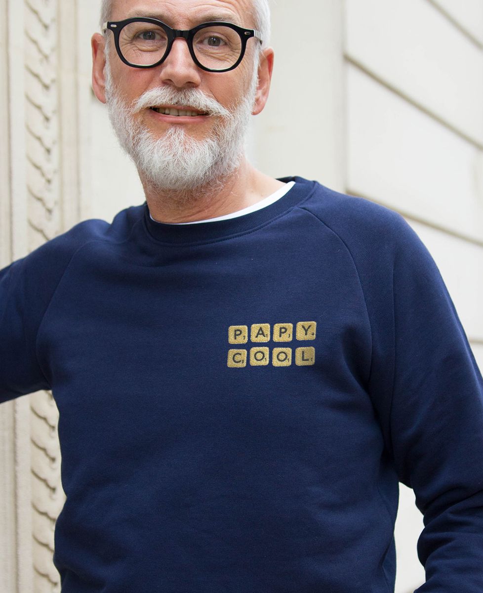 Sweatshirt homme Papy jeu de lettres à composer - Cadeaux Papy