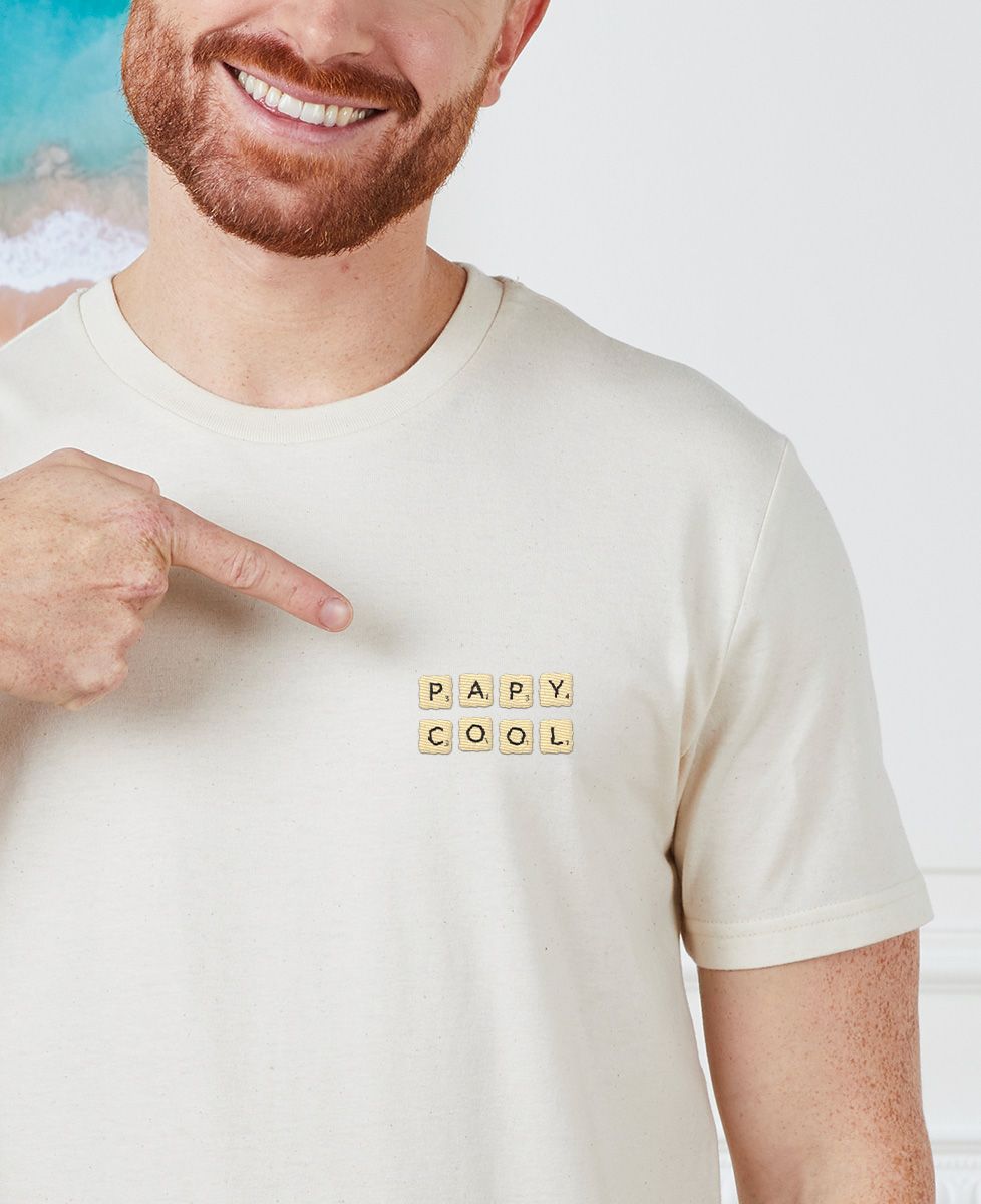 T-shirt homme Papy jeu de lettres à composer - Cadeaux Papy