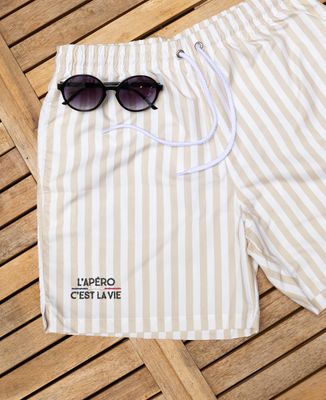 Short de bain recyclé Filgood Filgood l'apéro c'est la vie (brodé) - Sport, Apéro, Football, Rugby