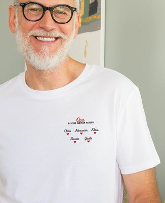 T-Shirt für Männer Opa und seine personalisierten Herzchen - Geschenk Opa