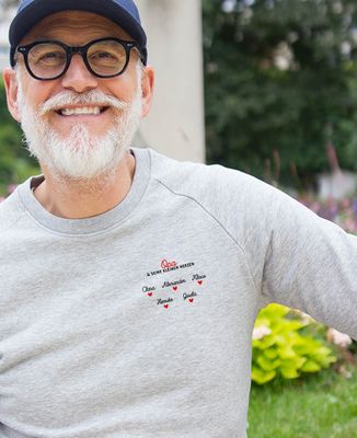 Sweatshirt Mann Opa und seine personalisierten Herzchen - Geschenk Opa