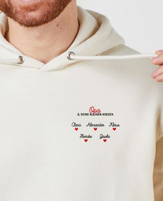 Hoodie Männer Opa und seine personalisierten Herzchen - Geschenk Opa