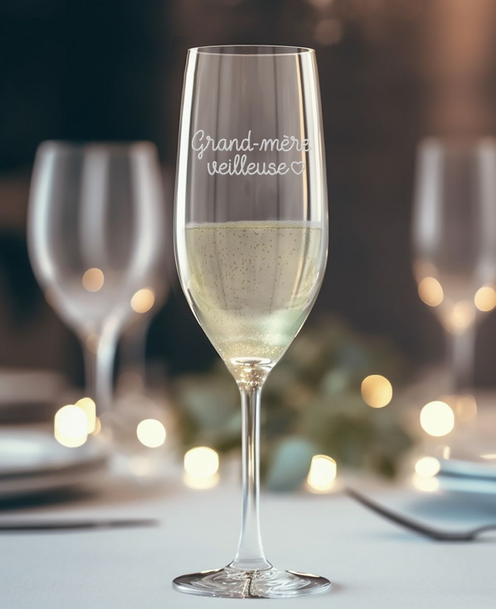 Flûte à champagne Grand-mère veilleuse (gravé) - Apéro, Cadeaux Mamie, Mariage