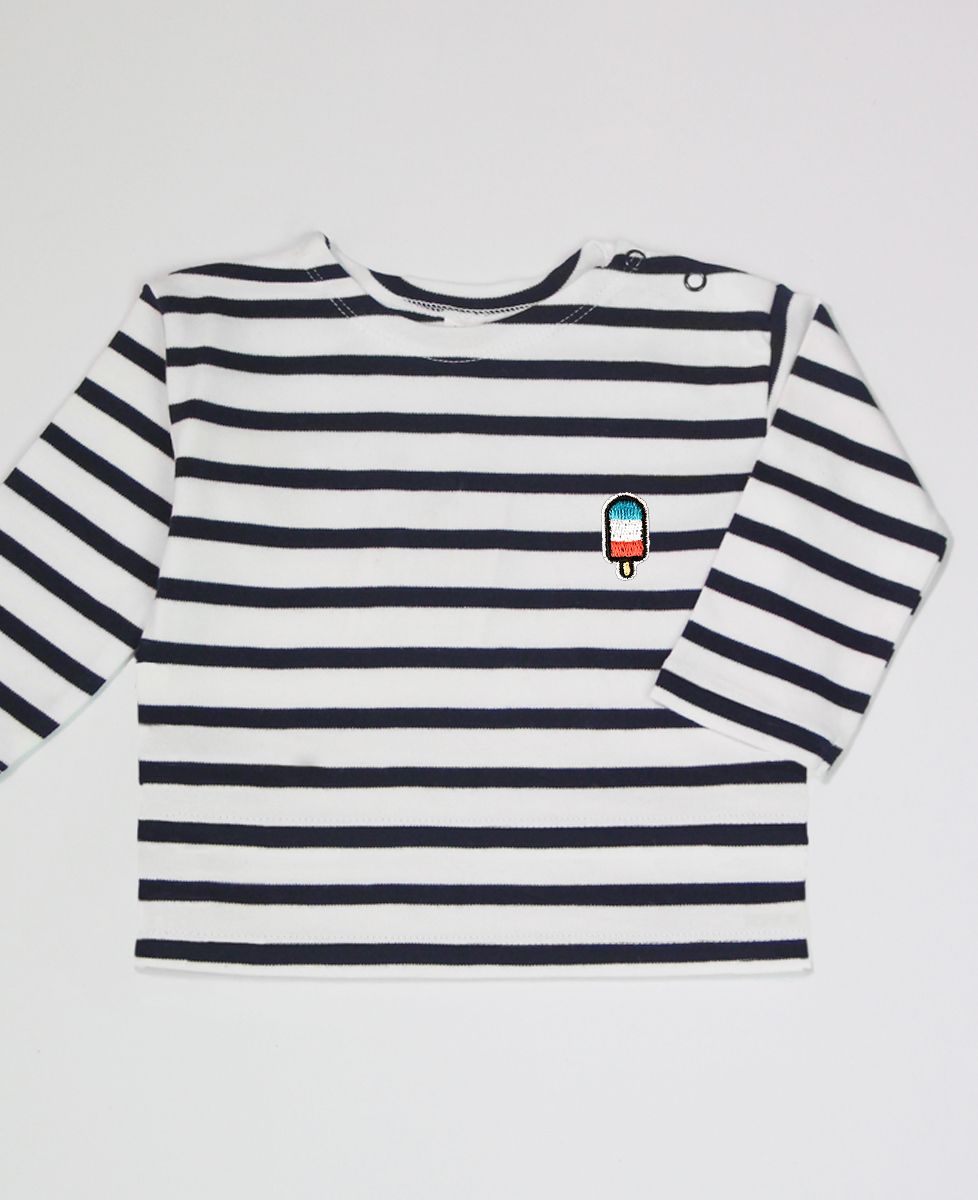 T Shirt Bebe Glace A L Eau Brode Monsieur Tshirt Kids 0 A 2 Ans