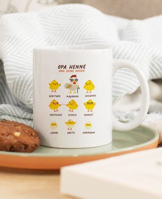 Tasse Personalisierter Opa Huhn und seine Küken - Geschenk Opa
