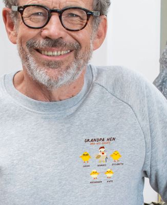 Men's sweatshirt Customized grandpa hen and chicks - Papy's gift