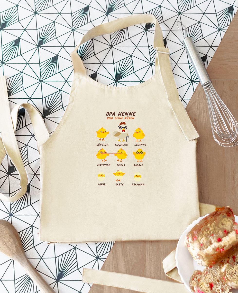 Papy poule et ses poussins personnalisé apron | Monsieur TSHIRT