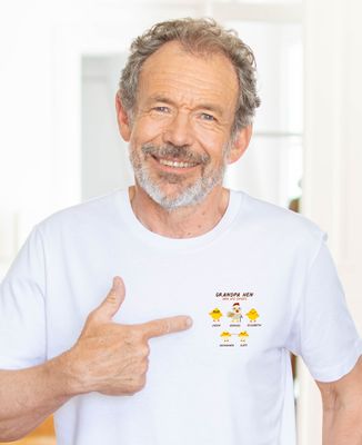 Men's T-Shirt Customized Grandpa Hen and his Chicks - Papy's gift
