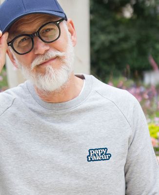 Sweatshirt homme Papy râleur (brodé) - Cadeaux Papy